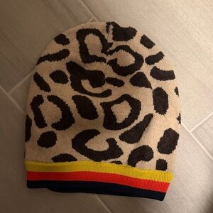 KULE Kids Leopard Beanie with Colorful Trim